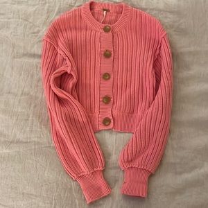 Free People Ribbed Cropped Cardigan
